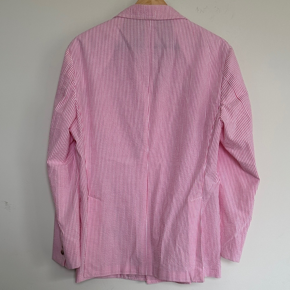 Phineas Cole Men's Pink Striped Double-Breasted Blazer - Picture 7 of 13